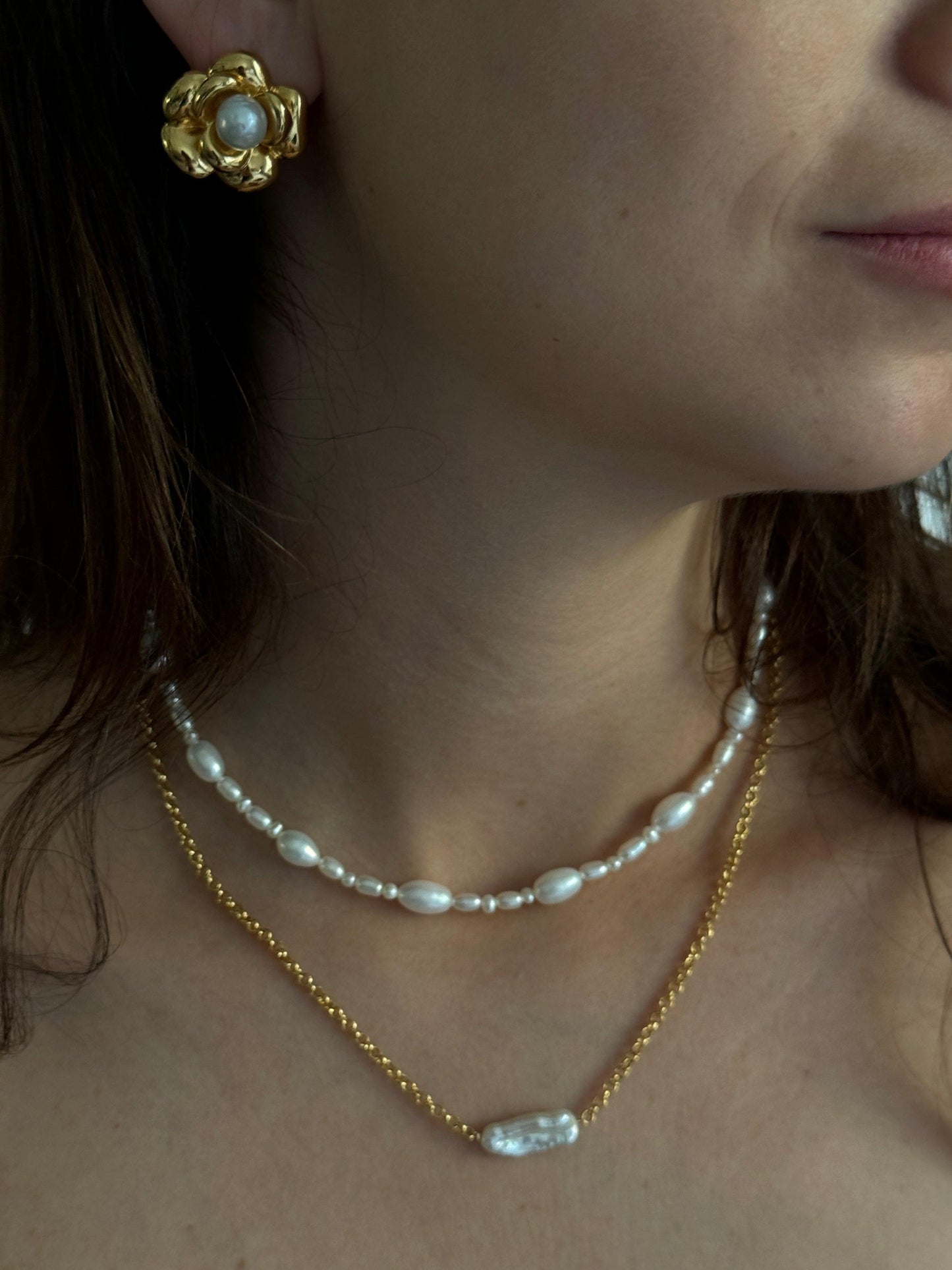 CLEAR WATER PEARL NECKLACE