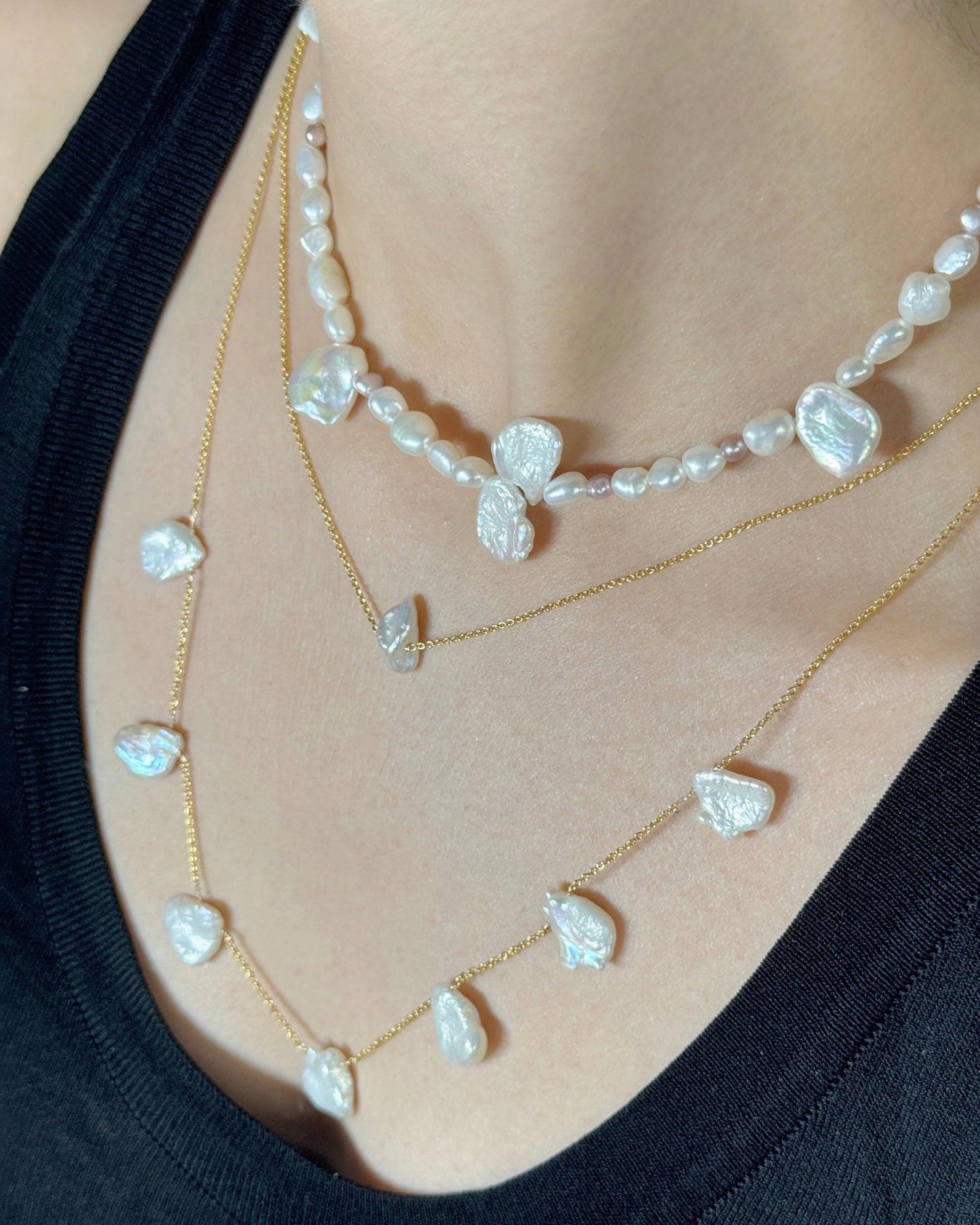 FLOWER PEARL NECKLACE